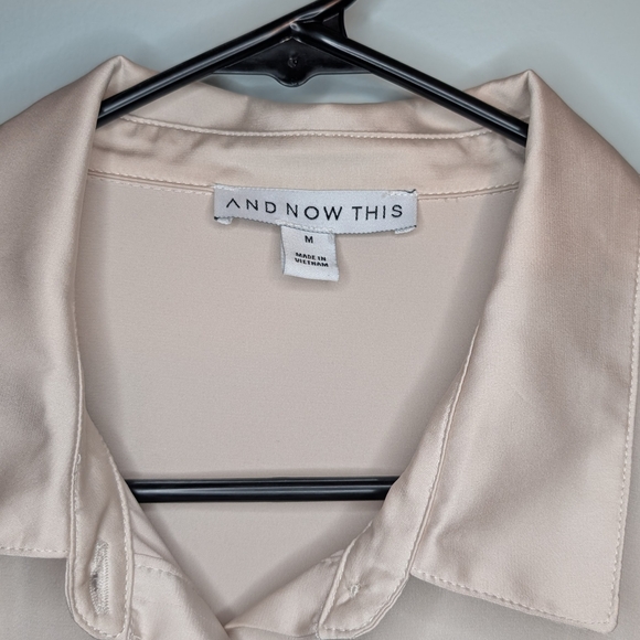 AND NOW THIS Cream Satin Dress with Tie - Picture 5 of 8